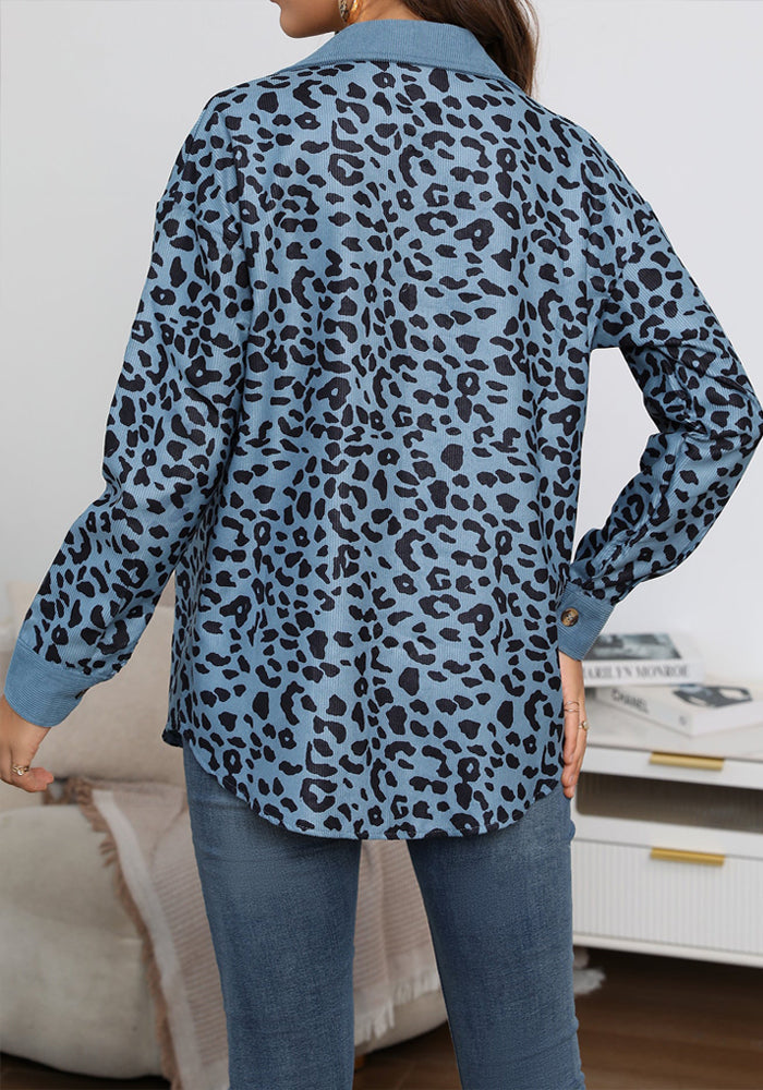 Talia - Cardigan with leopard print