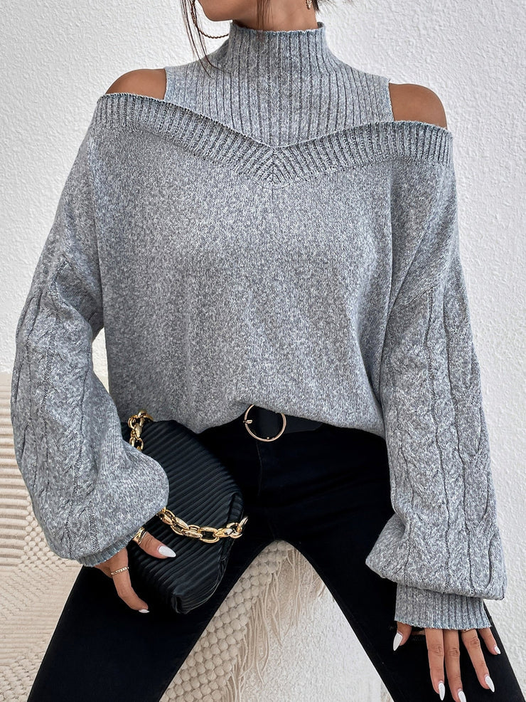 Grey Open-shoulder Jumper