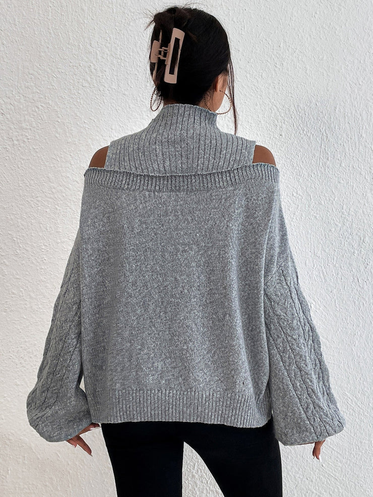 Grey Open-shoulder Jumper