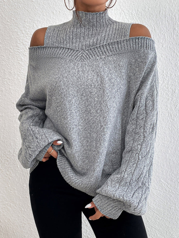 Grey Open-shoulder Jumper