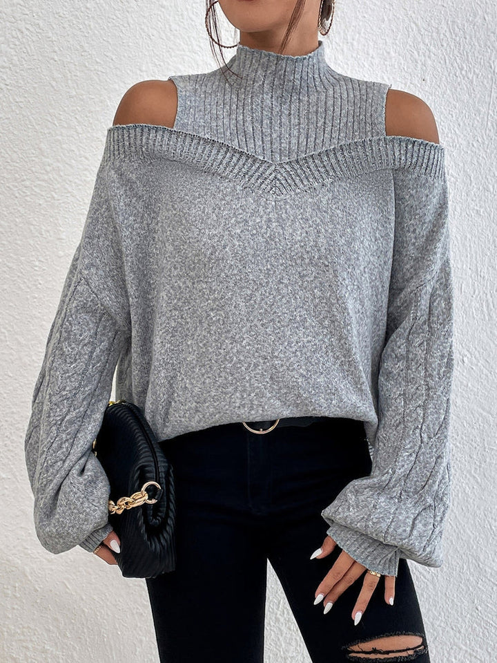 Grey Open-shoulder Jumper