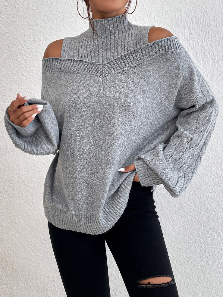 Grey Open-shoulder Jumper