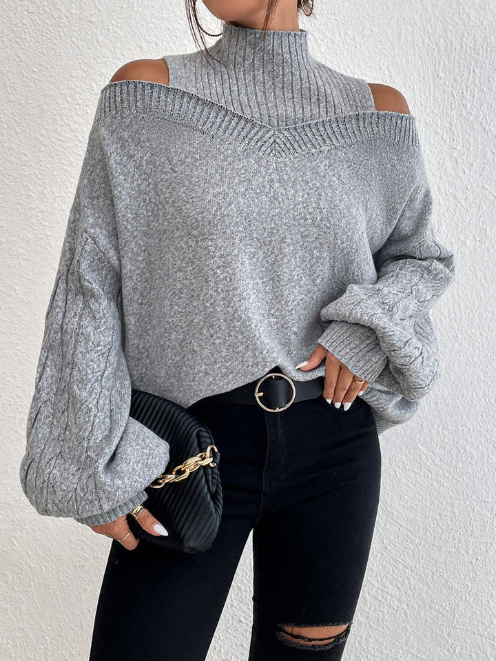 Grey Open-shoulder Jumper