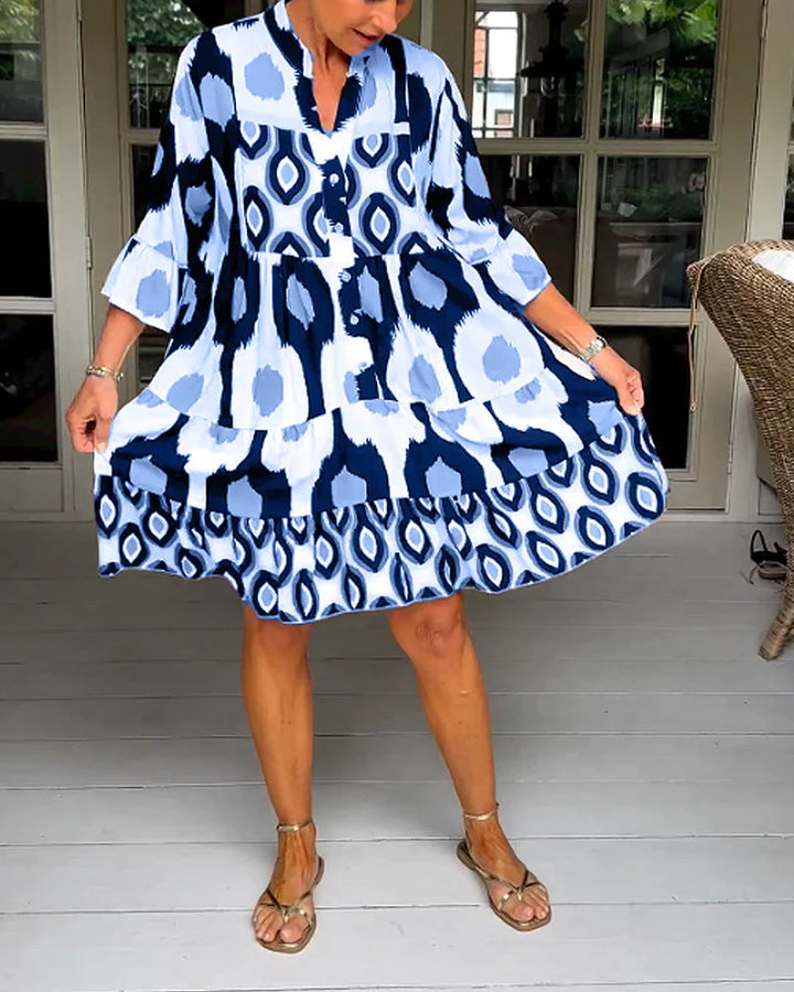 Sofia™ - Printed Dress with 3/4 Sleeves