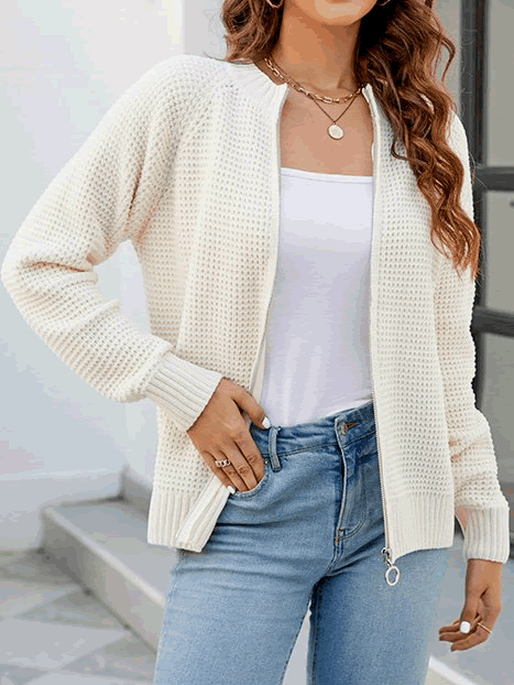 Evie - Casual Cardigan with Zipper