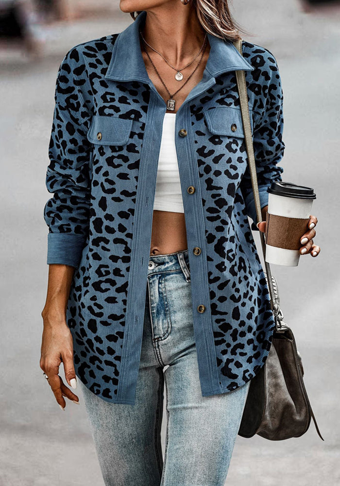 Talia - Cardigan with leopard print