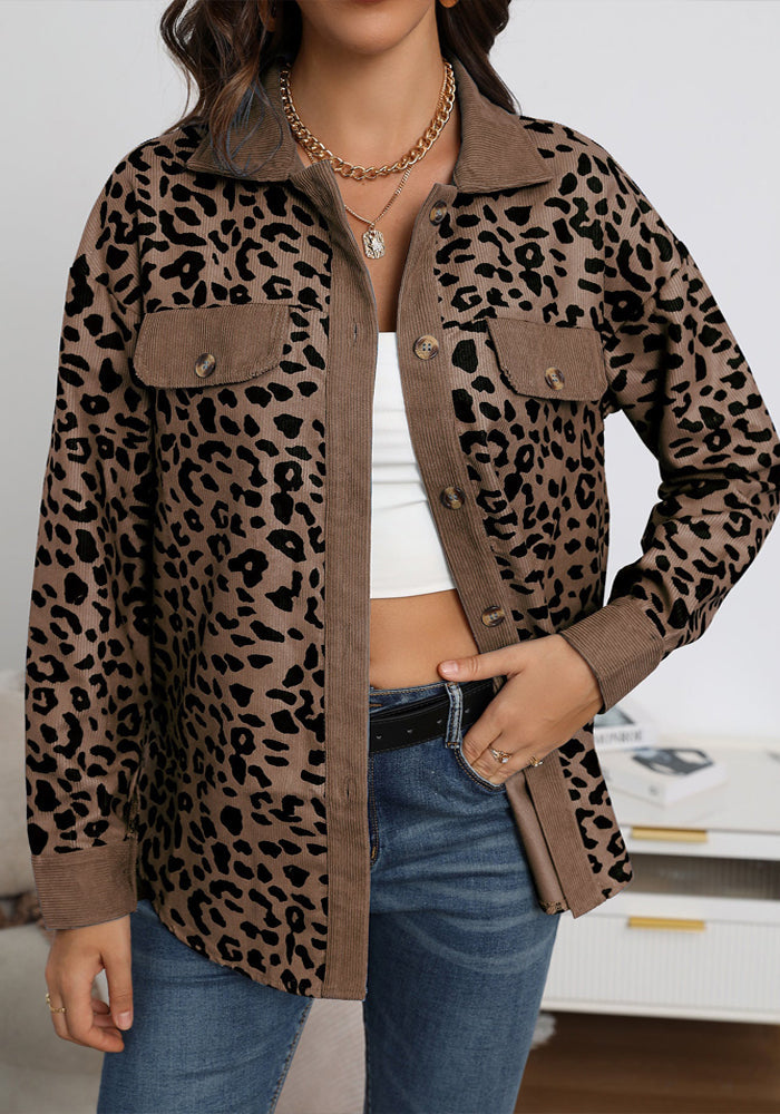 Talia - Cardigan with leopard print