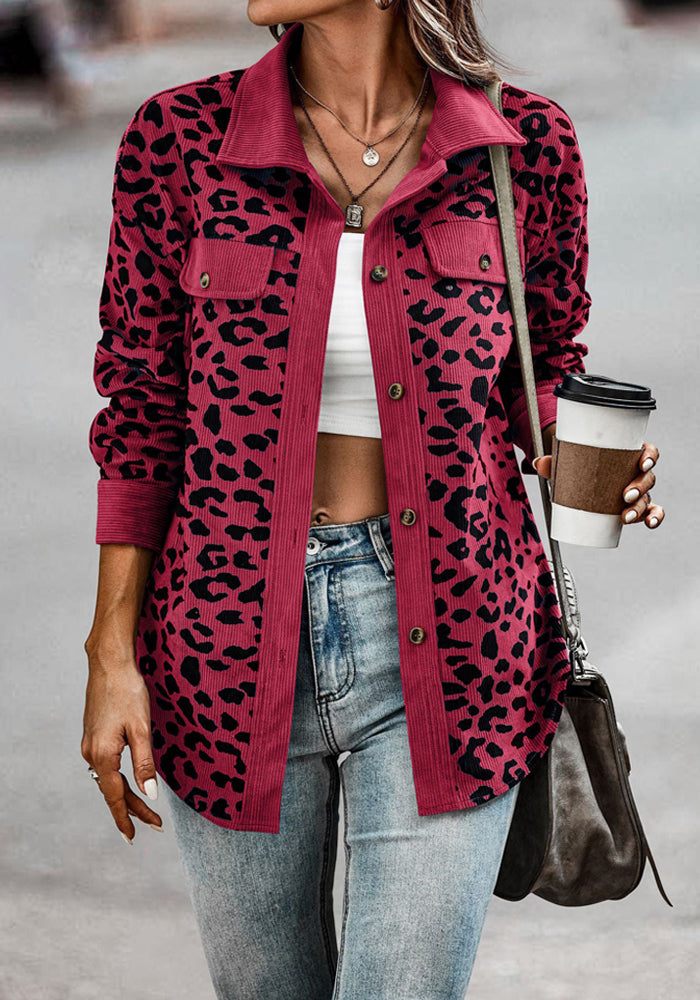 Talia - Cardigan with leopard print