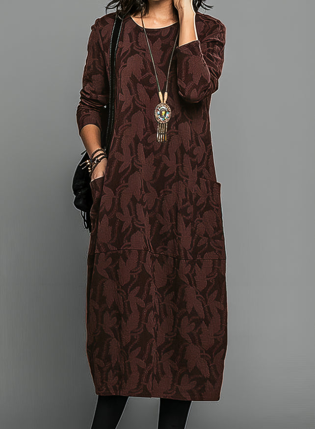 Aaliyah | Elegant printed winter dress