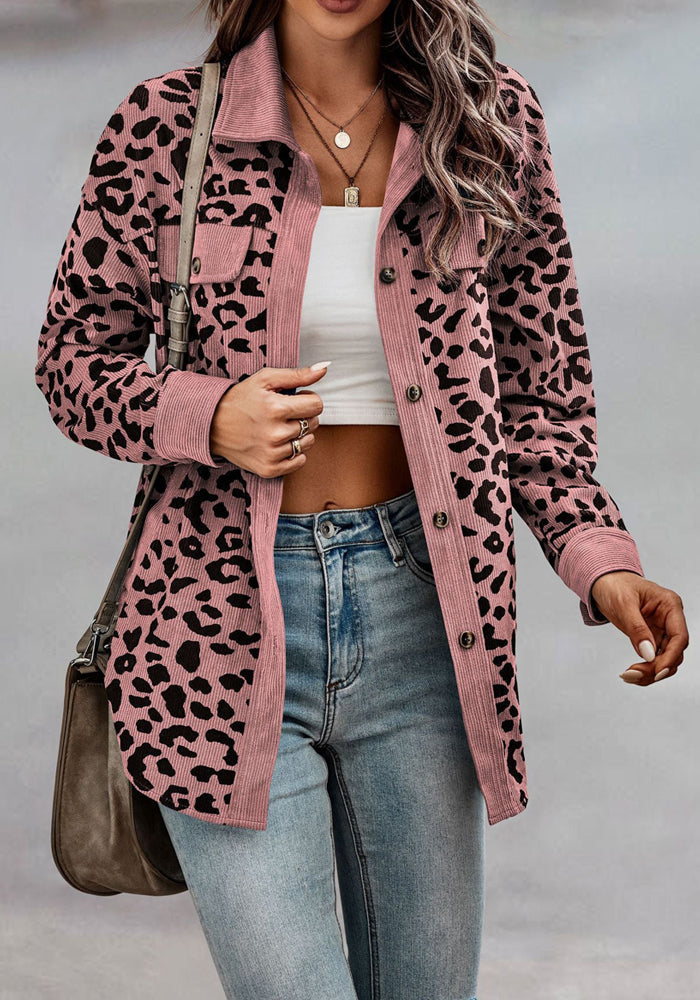 Talia - Cardigan with leopard print