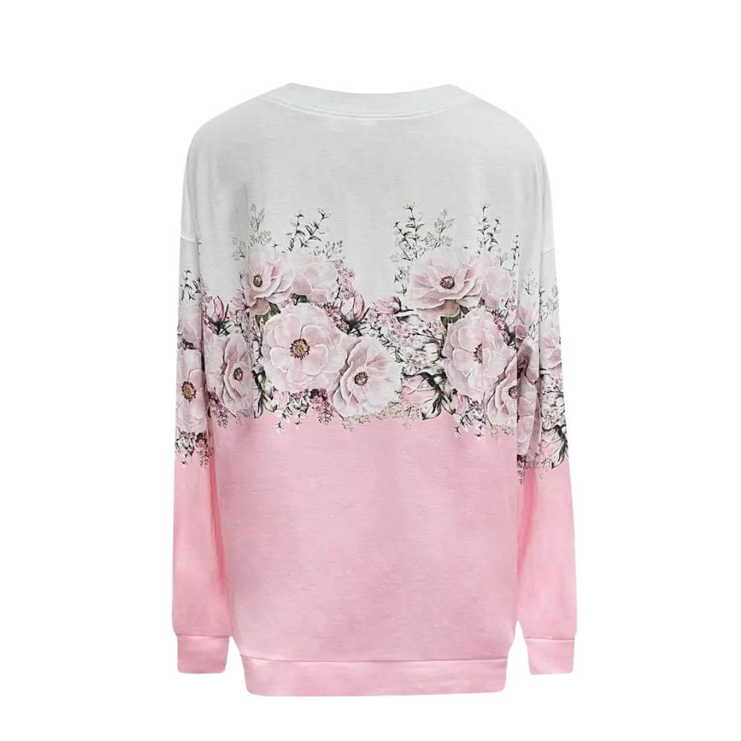 Caitlin | Chic Sweatshirt With Pink Floral Print