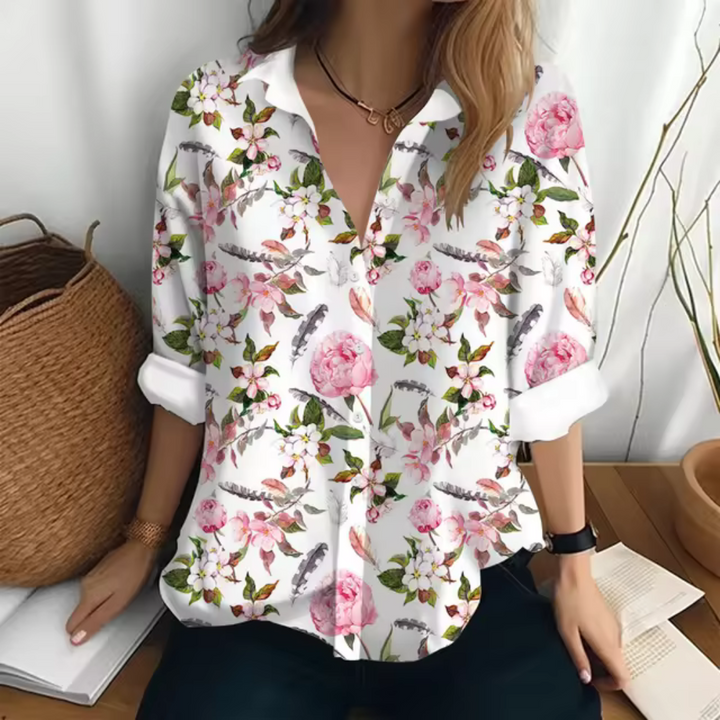 Belle - Casual Blouse with Floral Print