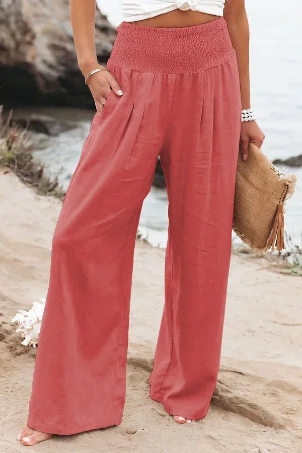 Kira - Cotton elastic high-waisted pants