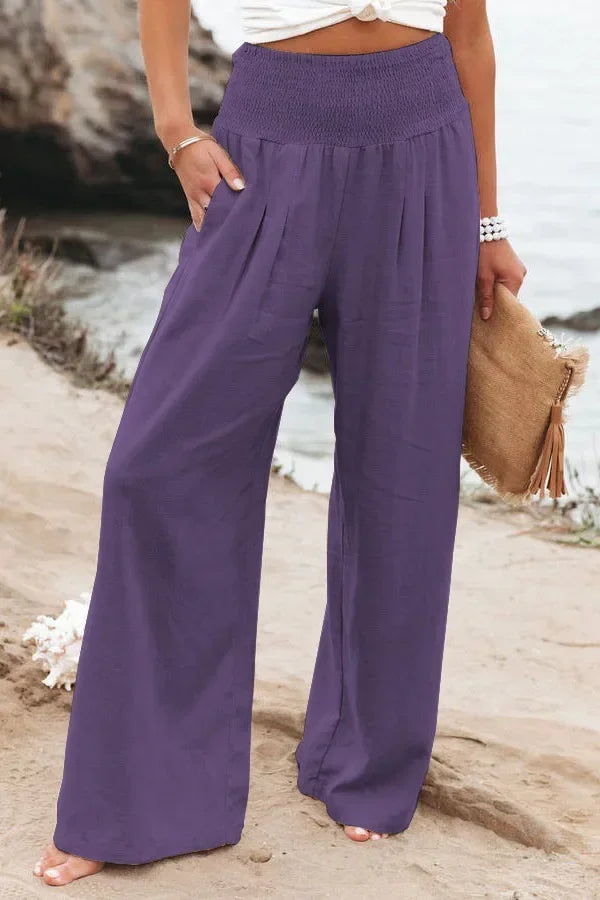 Kira - Cotton elastic high-waisted pants