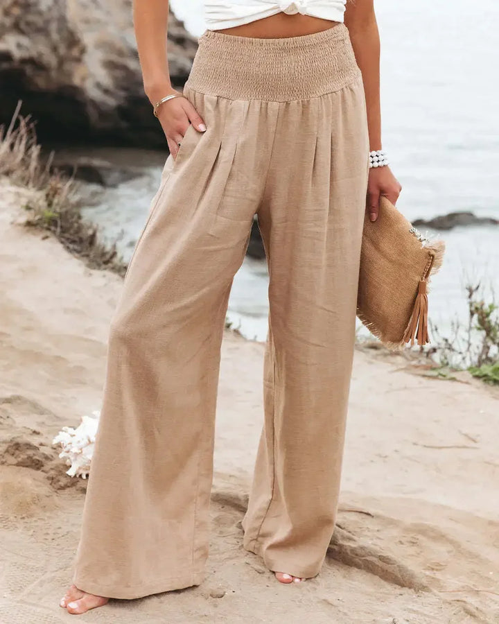 Kira - Cotton elastic high-waisted pants