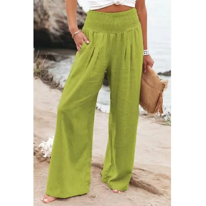 Kira - Cotton elastic high-waisted pants