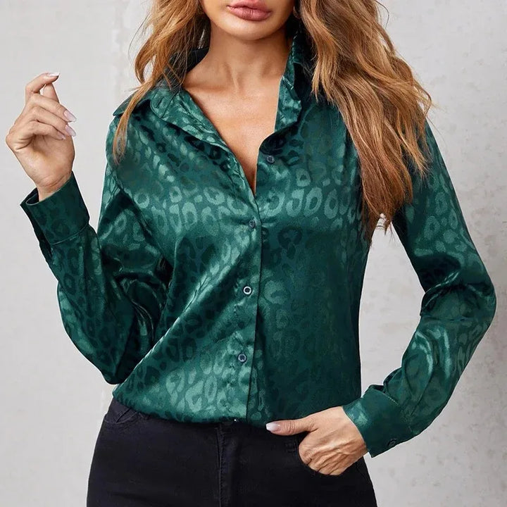 Bethany - Casual Blouse With Leopard Print