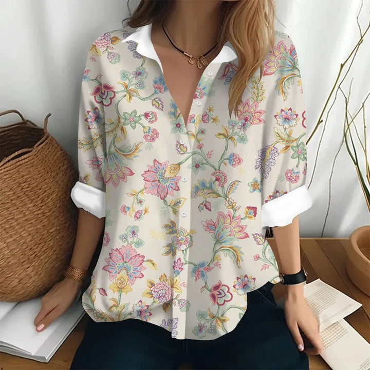 Belle - Casual Blouse with Floral Print