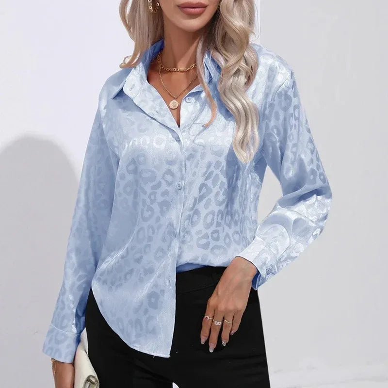 Bethany - Casual Blouse With Leopard Print