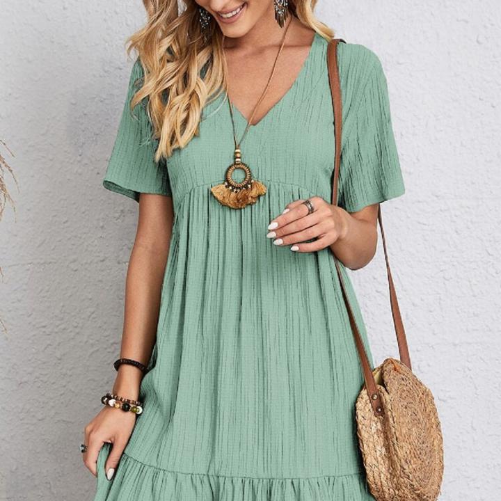 Alina™ V Neck Cotton Dress