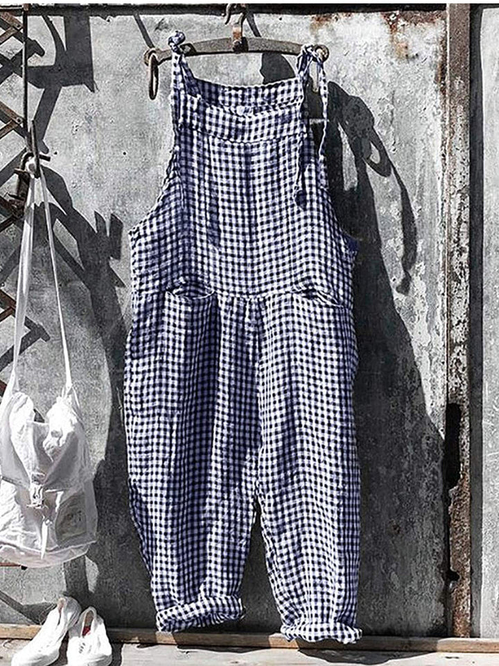 Women's Striped Wide Leg Overalls