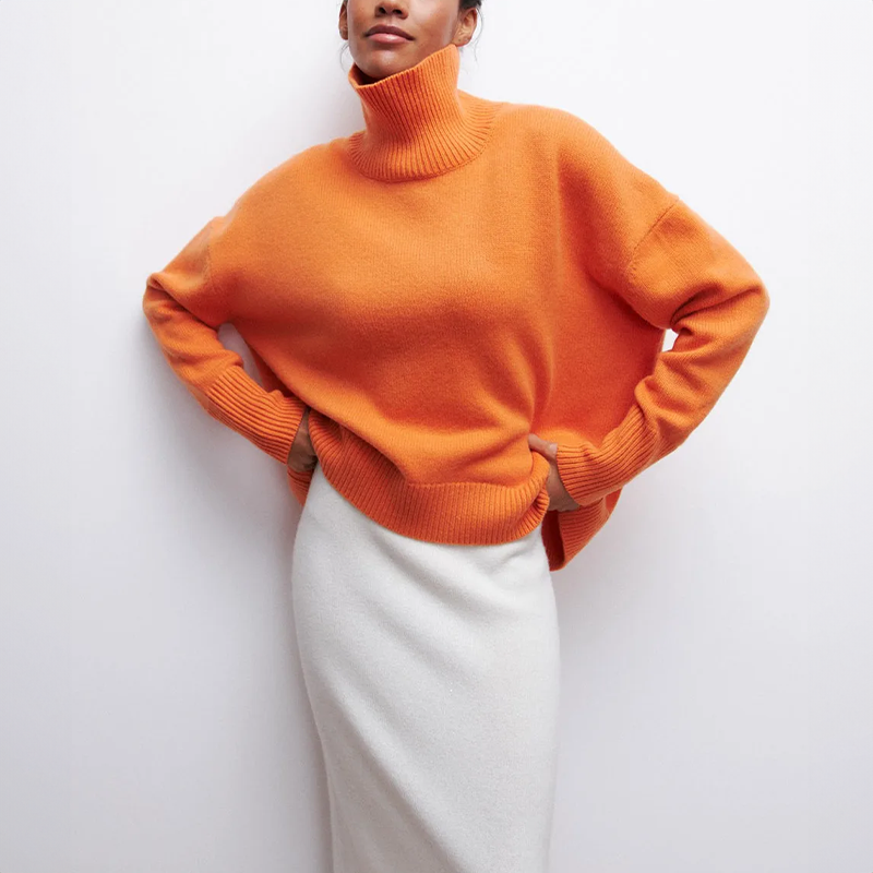 GENEVIEVE COUTURE KNIT TURTLENECK SWEATER