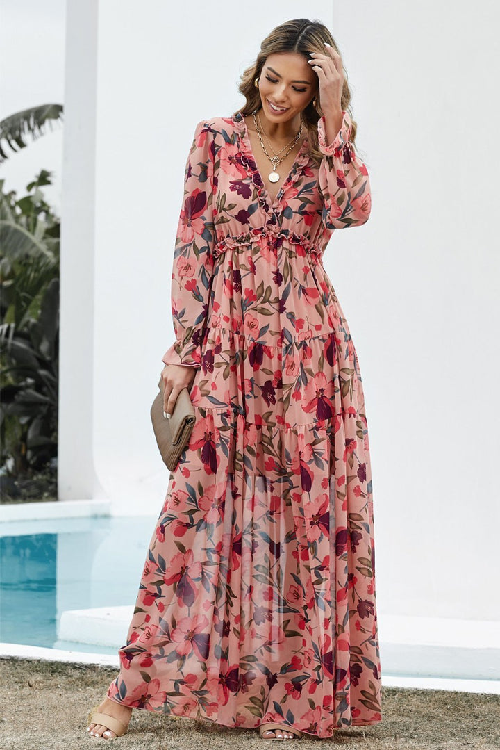 Jacinta - Floral Dress with V-neck