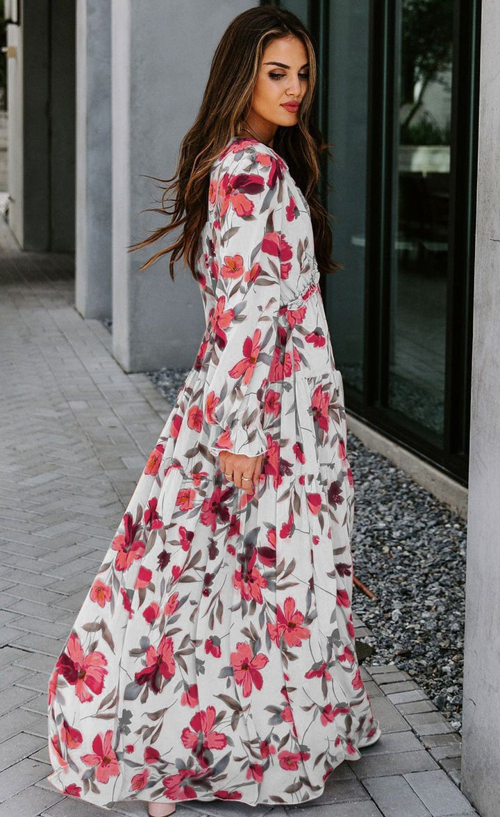 Jacinta - Floral Dress with V-neck