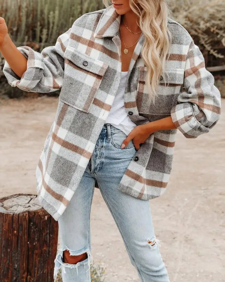 Tess | Plaid Blouse