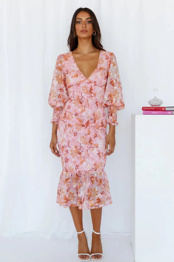 Cecillia - Midi Dress With Flower Print