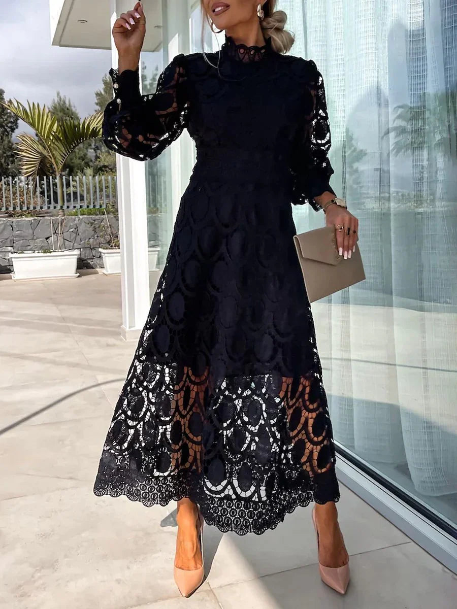 Nena - Elegant Lace Midi Dress