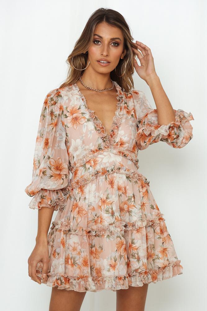 Marlee - Floral Minidress with V-neck